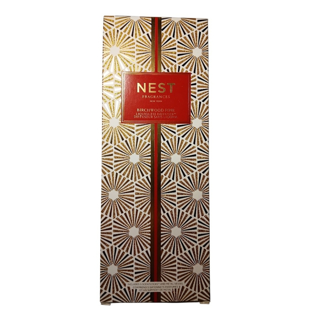 NEST Fragrances Birchwood Pine Diffuser | Liquidless Gold and Black